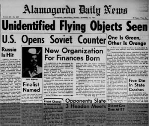 UFOs Seen Alamogordo NM multiple reports Sept 26 1960 1
